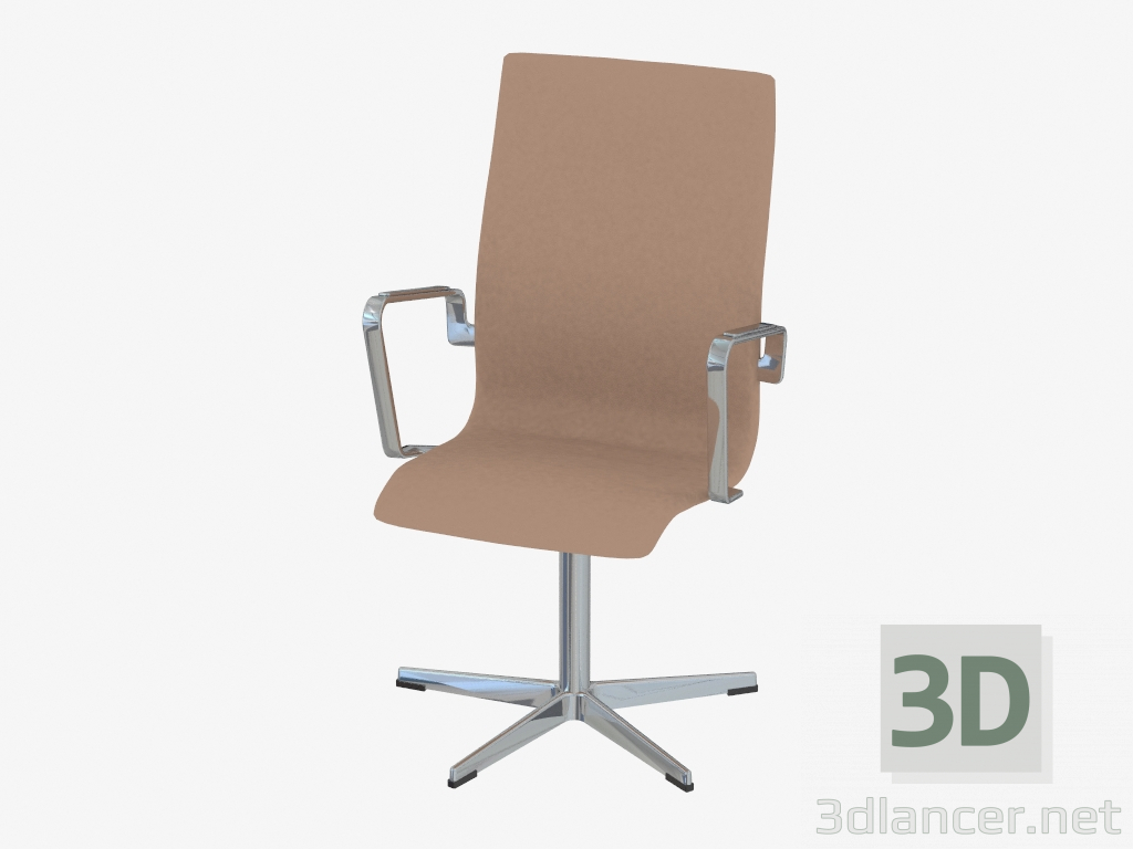 3D Modell Bürostuhl Oxford (ohne Räder mit mittlerer Rückenlehne) - Vorschau