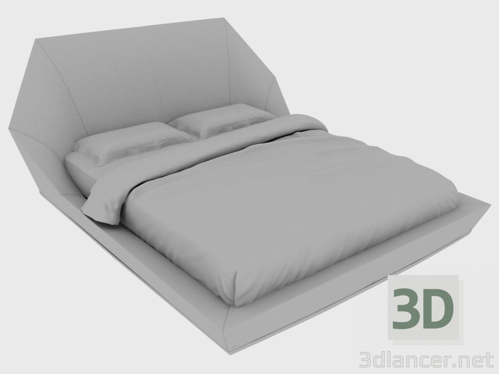3d модель Кровать двуспальная YUME BED DOUBLE (235x255xH112) – превью