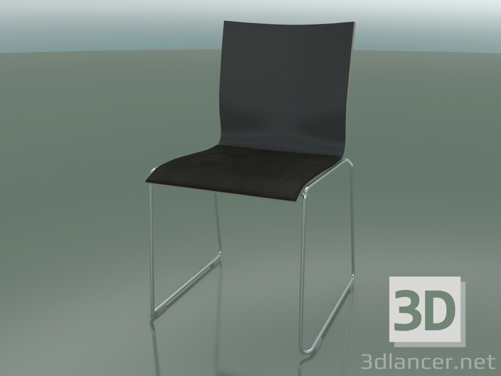 modello 3D Sedia scorrevole, larghezza extra, con rivestimento in pelle per sedile (127) - anteprima