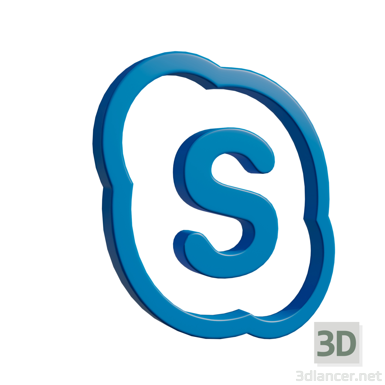 logotipo de skype 3D modelo Compro - render