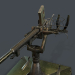 3d Machine gun turret 3d model model buy - render