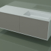 modèle 3D Lavabo avec tiroirs (06UC834D1, Clay C37, L 144, P 50, H 48 cm) - preview
