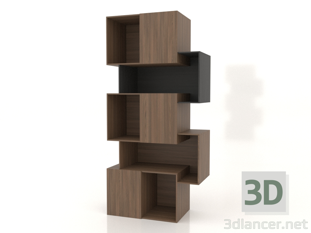 3D modeli Raf ünitesi Palo Ceviz (ceviz gri raf) - önizleme
