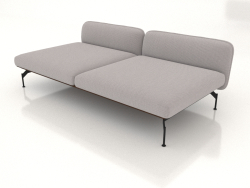 Módulo de sofá com 2,5 lugares de profundidade (estofamento em couro na parte externa)