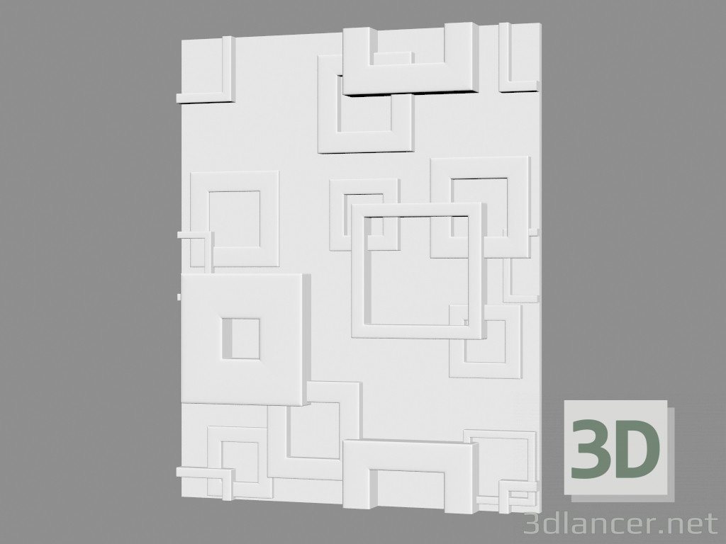 3D modeli Alçı duvar paneli (sanat 123) - önizleme