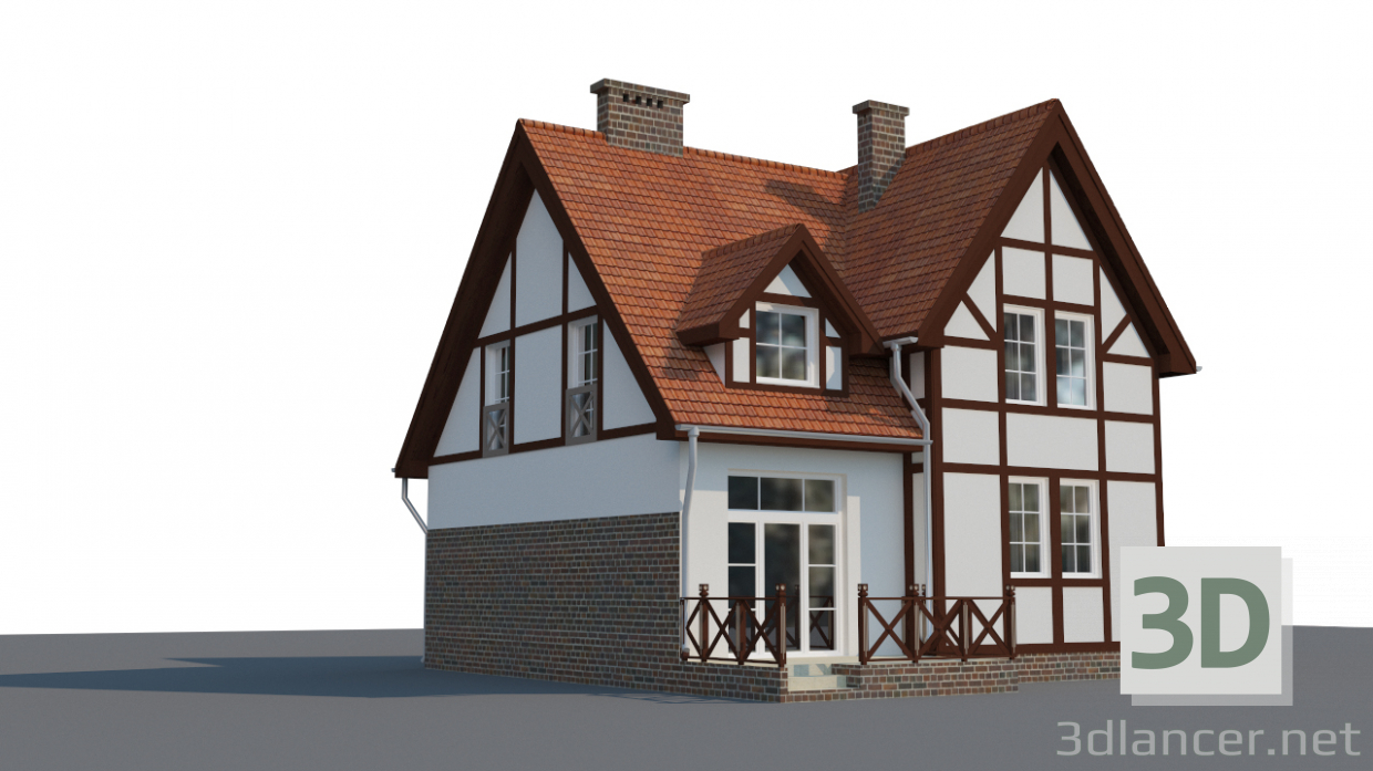 Casa de campo 3D modelo Compro - render