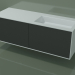 3D Modell Waschbecken mit Schubladen (06UC834D1, Deep Nocturne C38, L 144, P 50, H 48 cm) - Vorschau