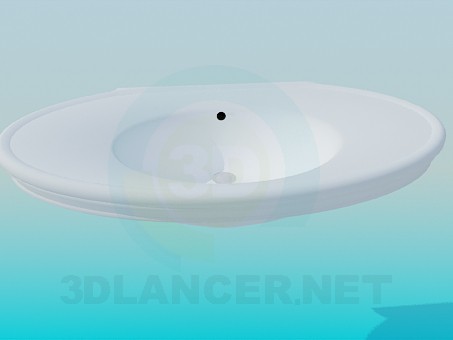 modèle 3D Lavabo ovale large - preview