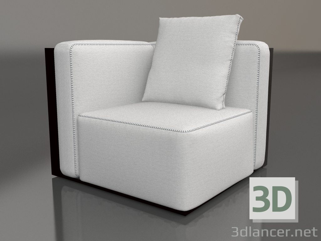 3d model Sofa module, section 6 (Black) - preview