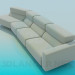 3D modeli Uzun kanepe - önizleme