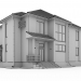 3d Two-storey house with a terrace model buy - render