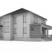 Casa de dos plantas con terraza. 3D modelo Compro - render