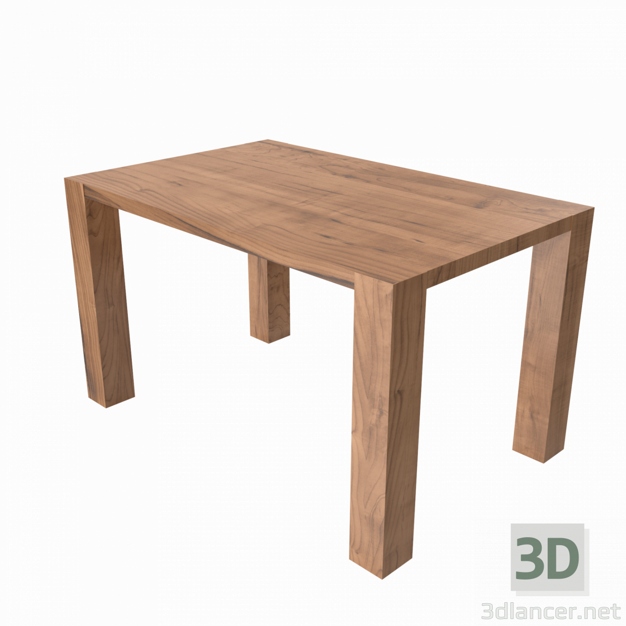 3d Деревянный столик модель купить - ракурс