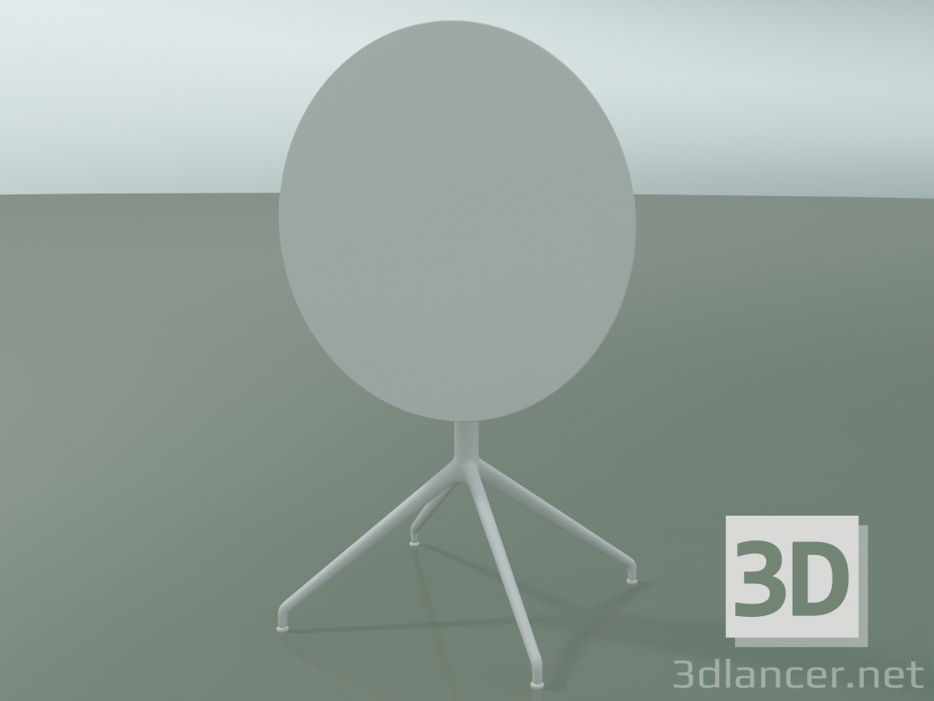 3D Modell Runder Tisch 5744 (H 72,5 - Ø69 cm, gefaltet, weiß, V12) - Vorschau
