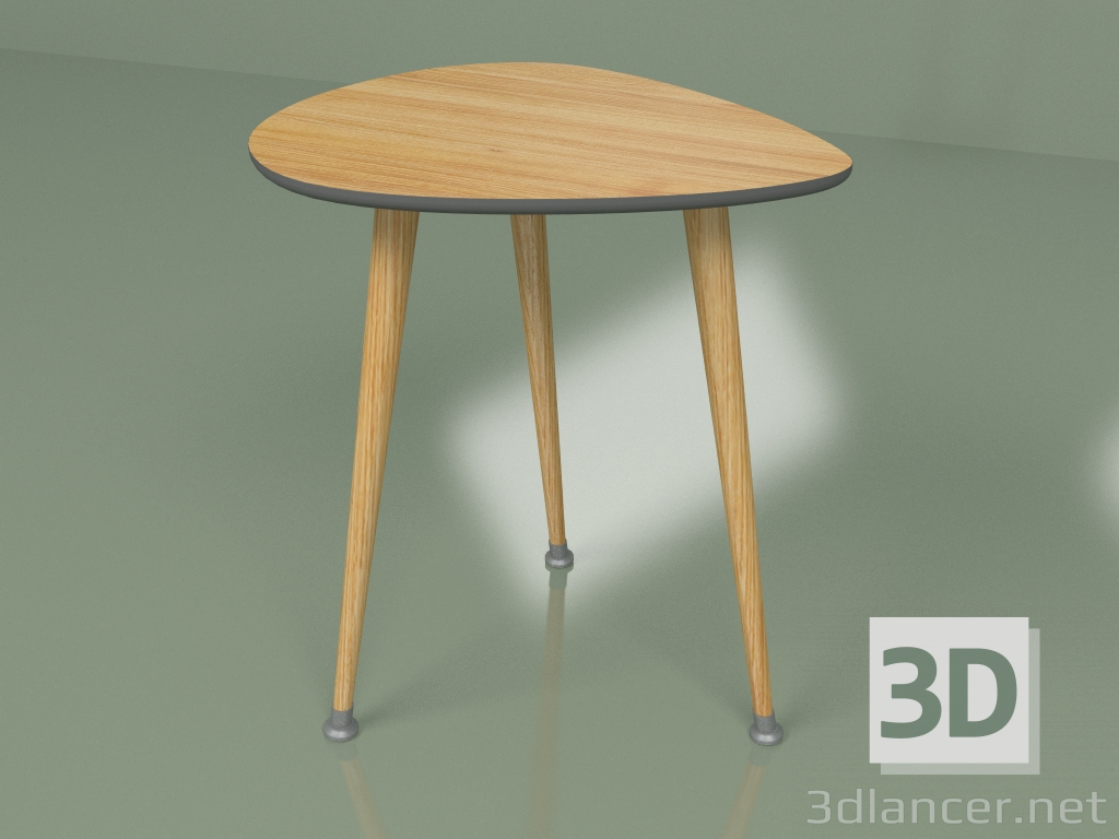 3 डी मॉडल साइड टेबल ड्रॉप (गहरा भूरा, हल्का लिबास) - पूर्वावलोकन