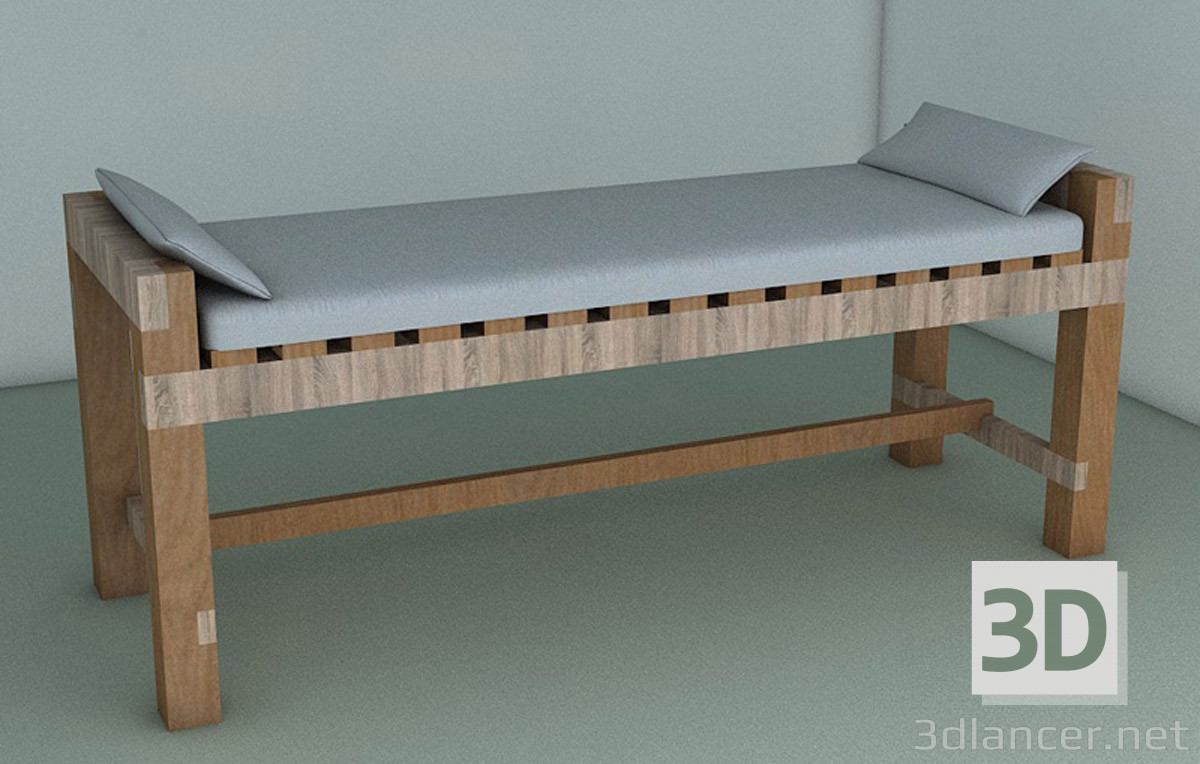 3d model Wooden bench - preview