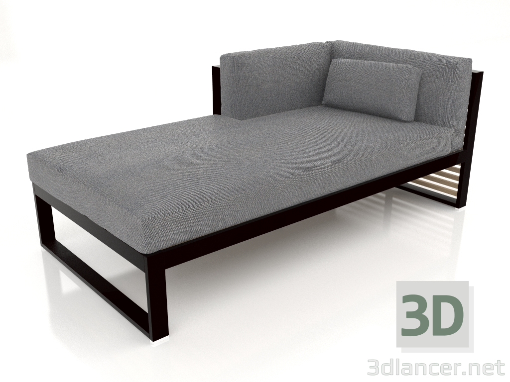 3D Modell Modulares Sofa, Teil 2 links (Schwarz) - Vorschau