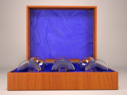 Set of glasses in the box