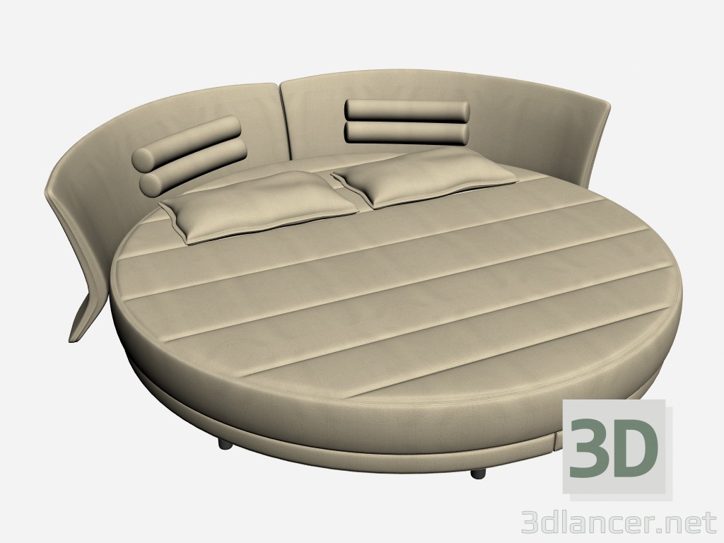 3D modeli Yatak Çift Kişilik SİNEK yuvarlak - önizleme