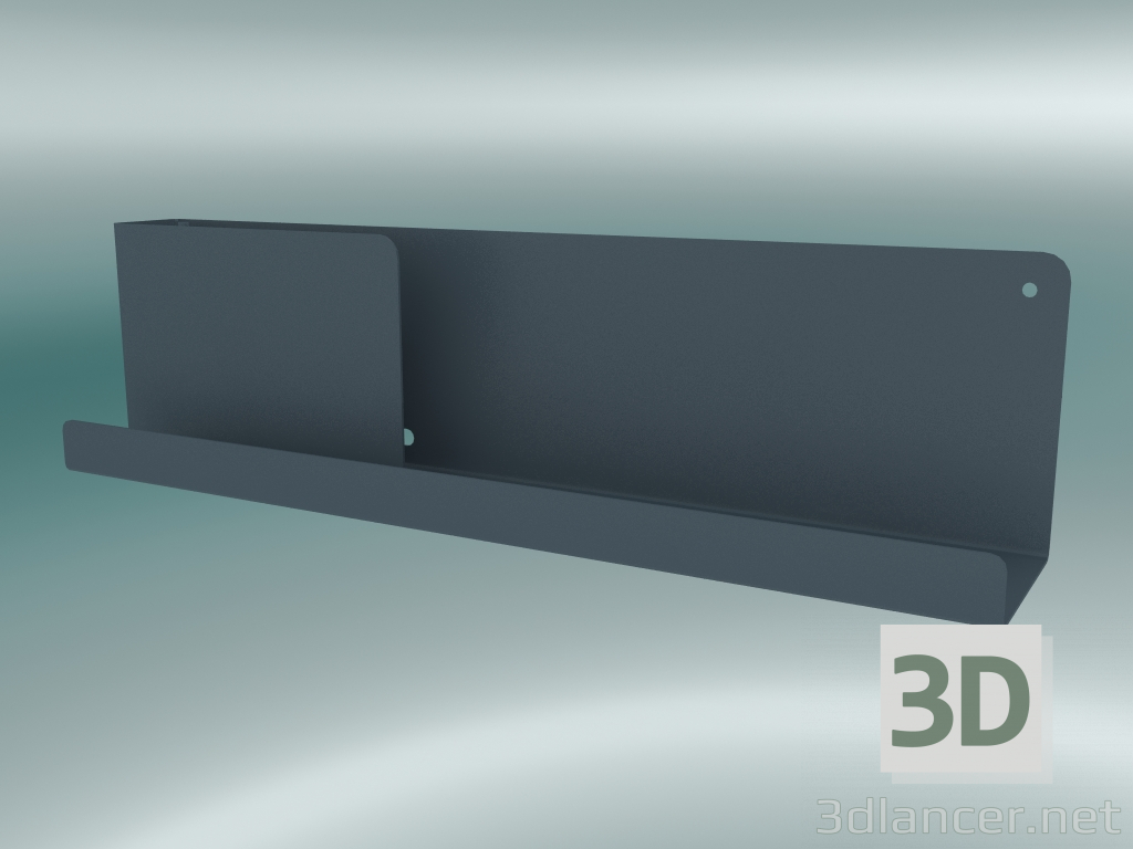 3D Modell Regal gefaltet (63x16,5 cm, blau-grau) - Vorschau