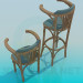 3d модель Набір дерев'яних стільців – превью