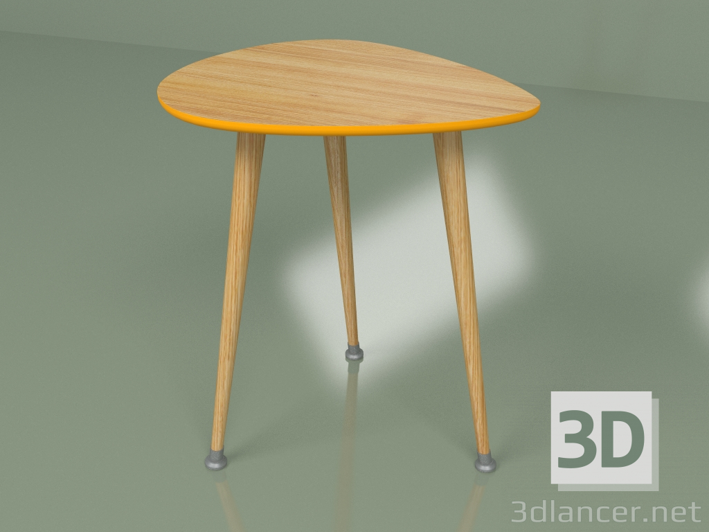 modello 3D Tavolino Drop (arancione, impiallacciato chiaro) - anteprima
