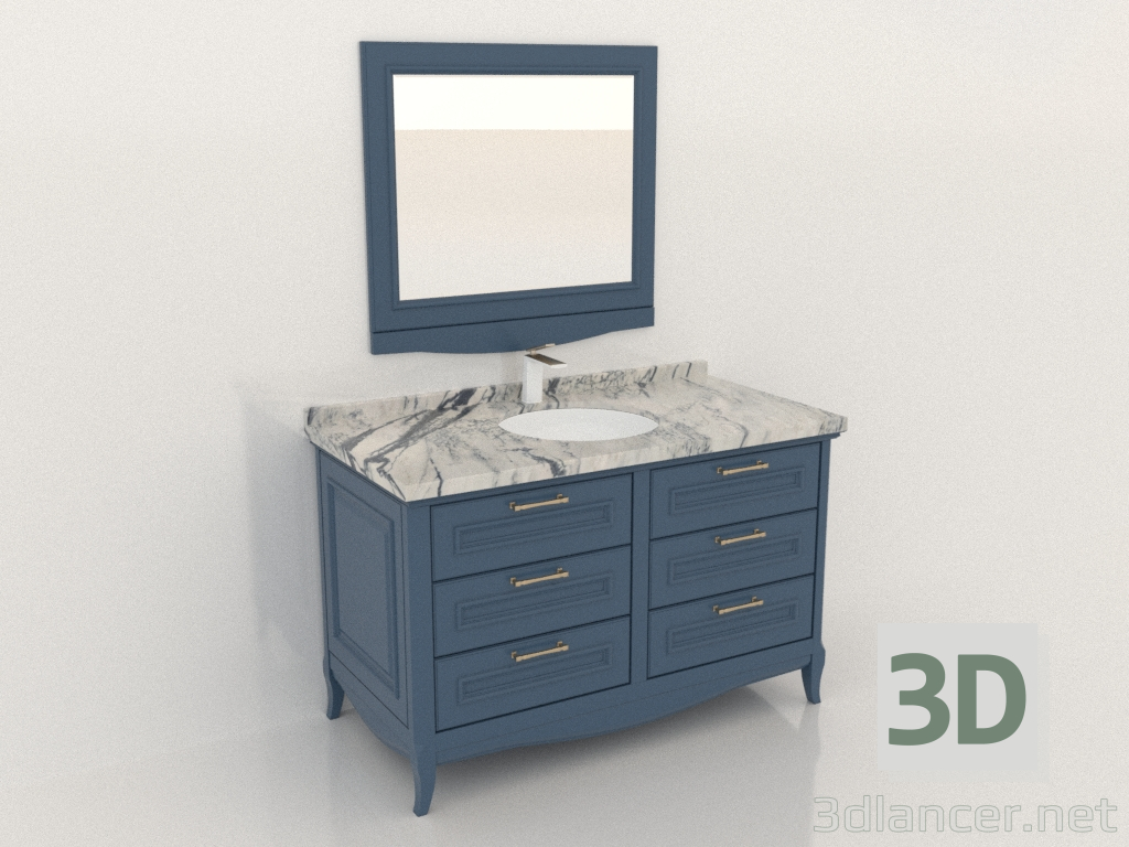 3D modeli Ankastre lavabolu banyo dolabı (Ruta) - önizleme