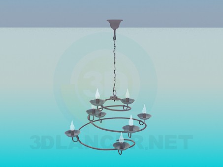 3d model Chandelier-spiral with candles - preview