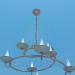 3d модель Люстра - спіраль зі свічками – превью