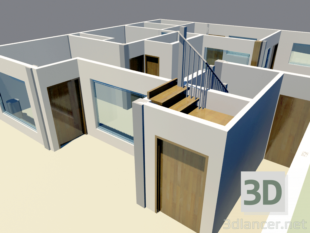 3d model HOUSING GROUND FLOOR 3DS MAX 2010 - preview