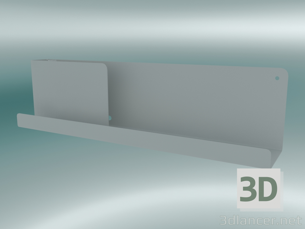 3 डी मॉडल शेल्फ मुड़ा हुआ (63x16.5 सेमी, ग्रे) - पूर्वावलोकन