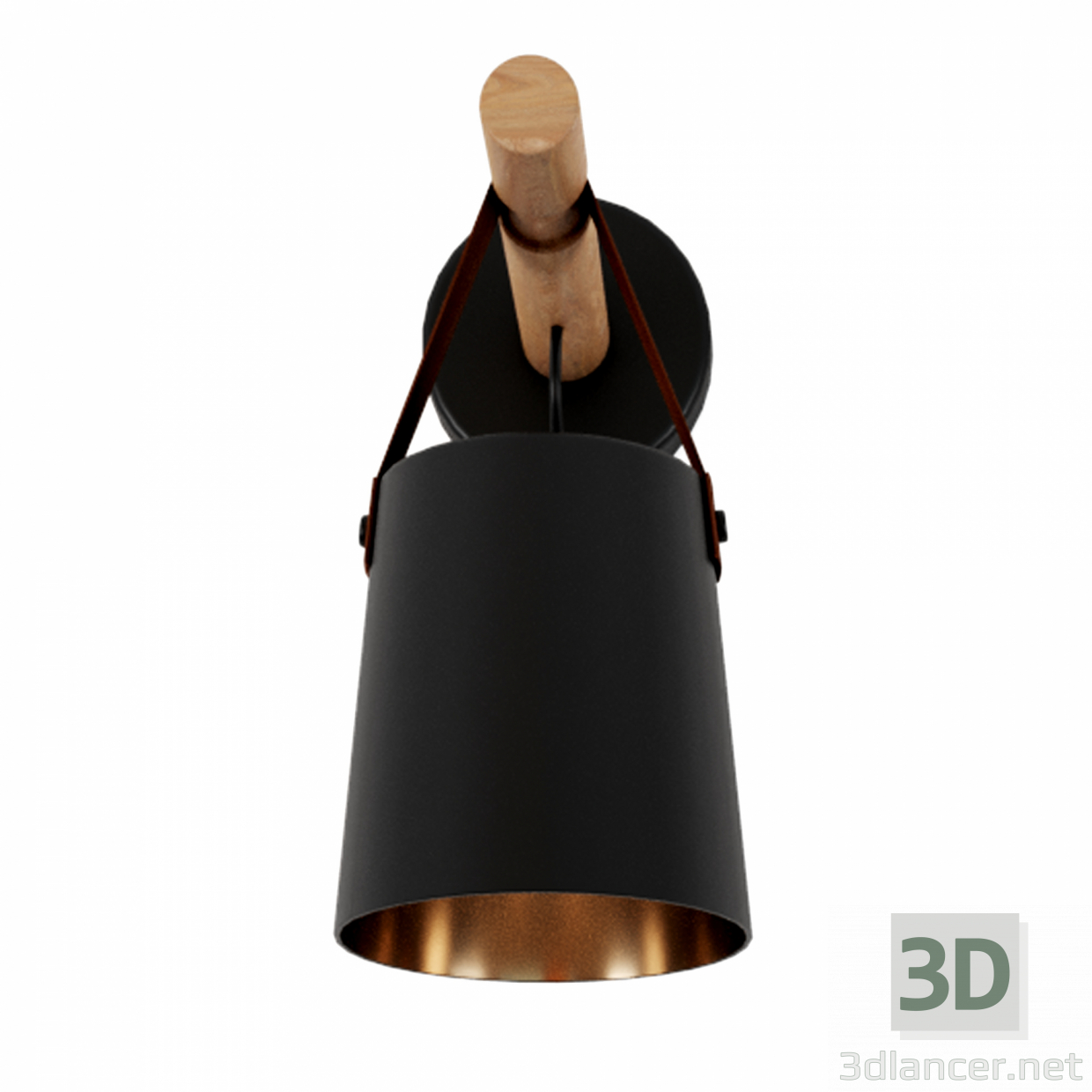 3d Деревянная подвесная настенная лампа модель купить - ракурс