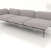 3d model 3-seater sofa module with armrest on the left (leather upholstery on the outside) - preview