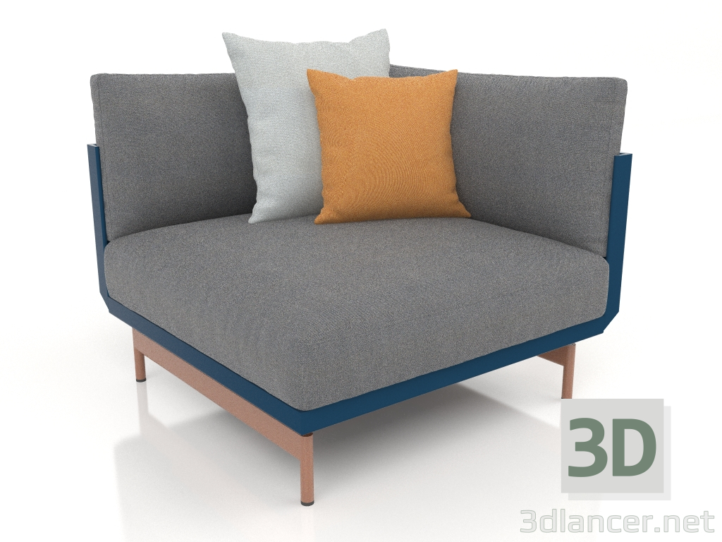 modèle 3D Module canapé, section 6 (Gris bleu) - preview