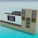 3D Modell Wand im Wohnzimmer - Vorschau