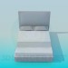 3d модель Узкая двуспальная кровать – превью