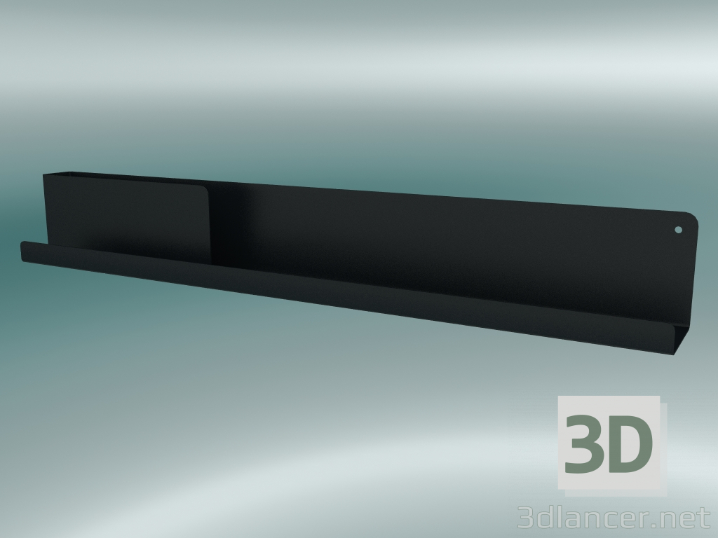 modello 3D Ripiano ripiegato (96x13 cm, Nero) - anteprima