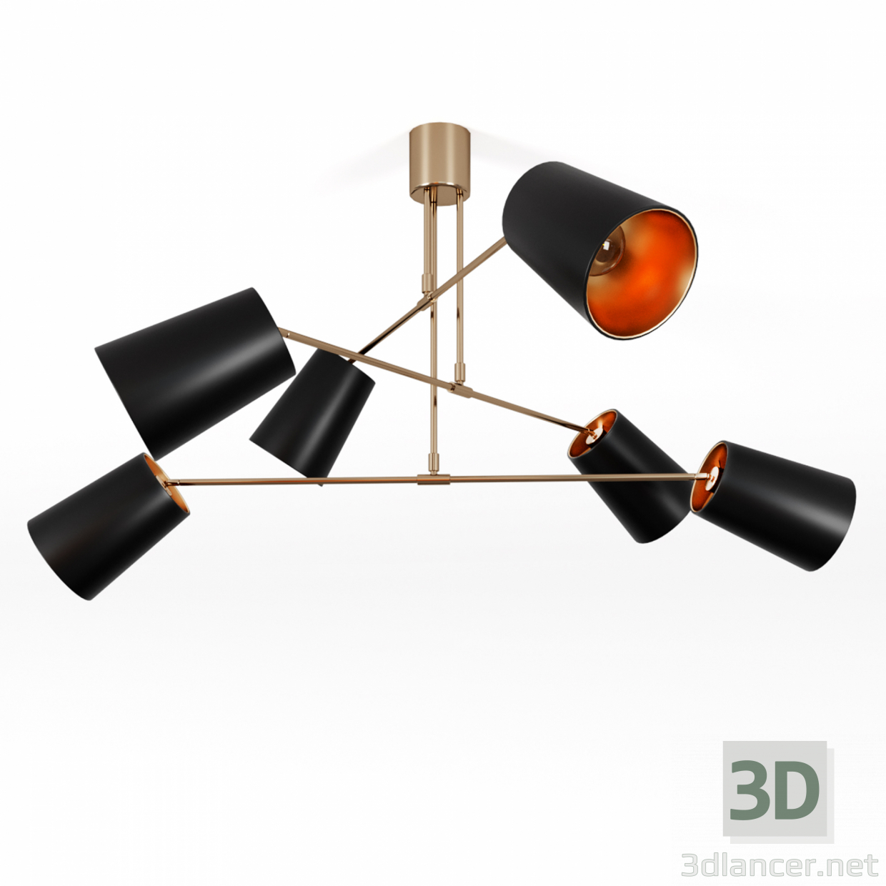 Araña de latón antiguo de Andrómeda 3D modelo Compro - render