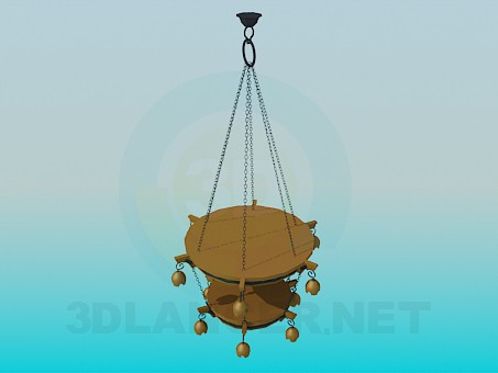 3D Modell Twofloor Kronleuchter für Tavern - Vorschau