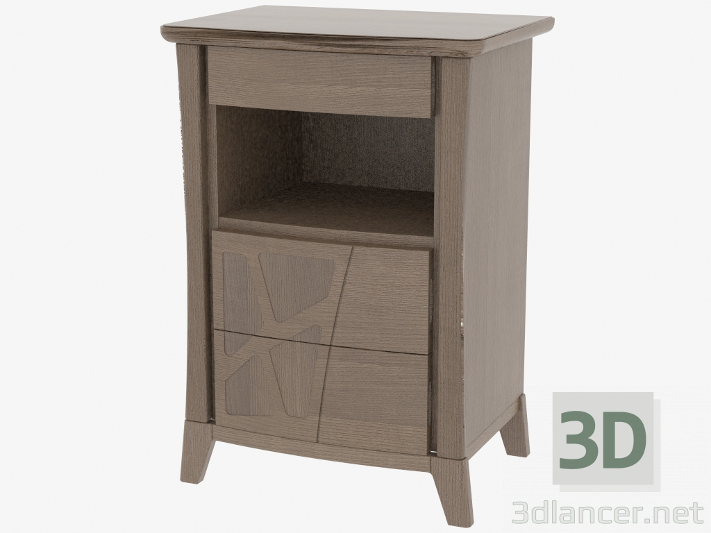 3d model Bedside table with 3 drawers on CAMONC legs - preview