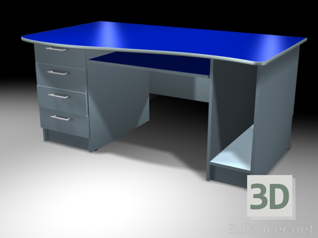 3D modeli Ofis masası, plastik kaplama. - önizleme
