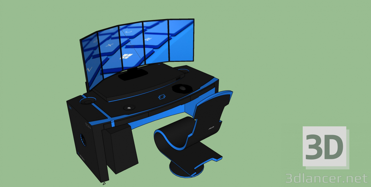 modello 3D sedia da gioco - anteprima