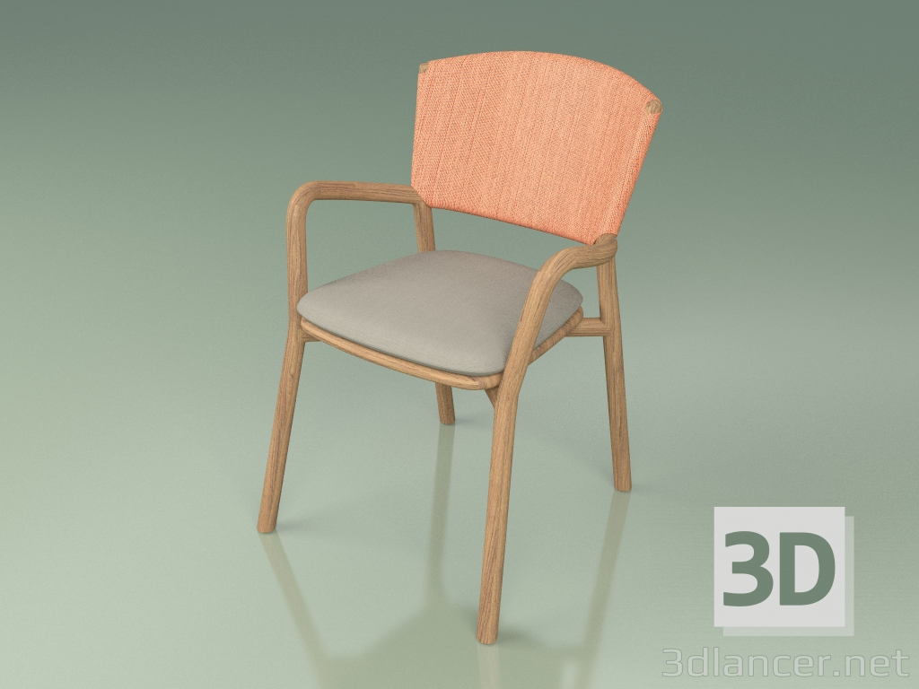 modèle 3D Chaise 061 (Orange, Teck) - preview