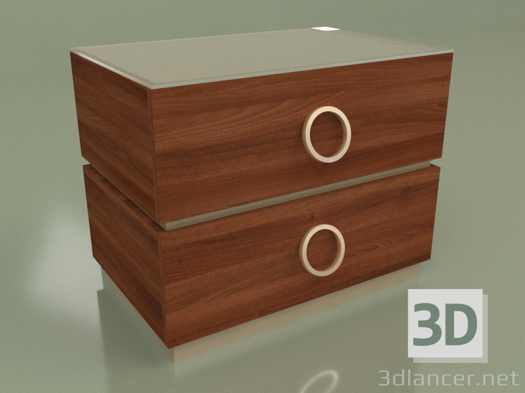 modèle 3D Table de chevet DN 200 (Noyer) - preview