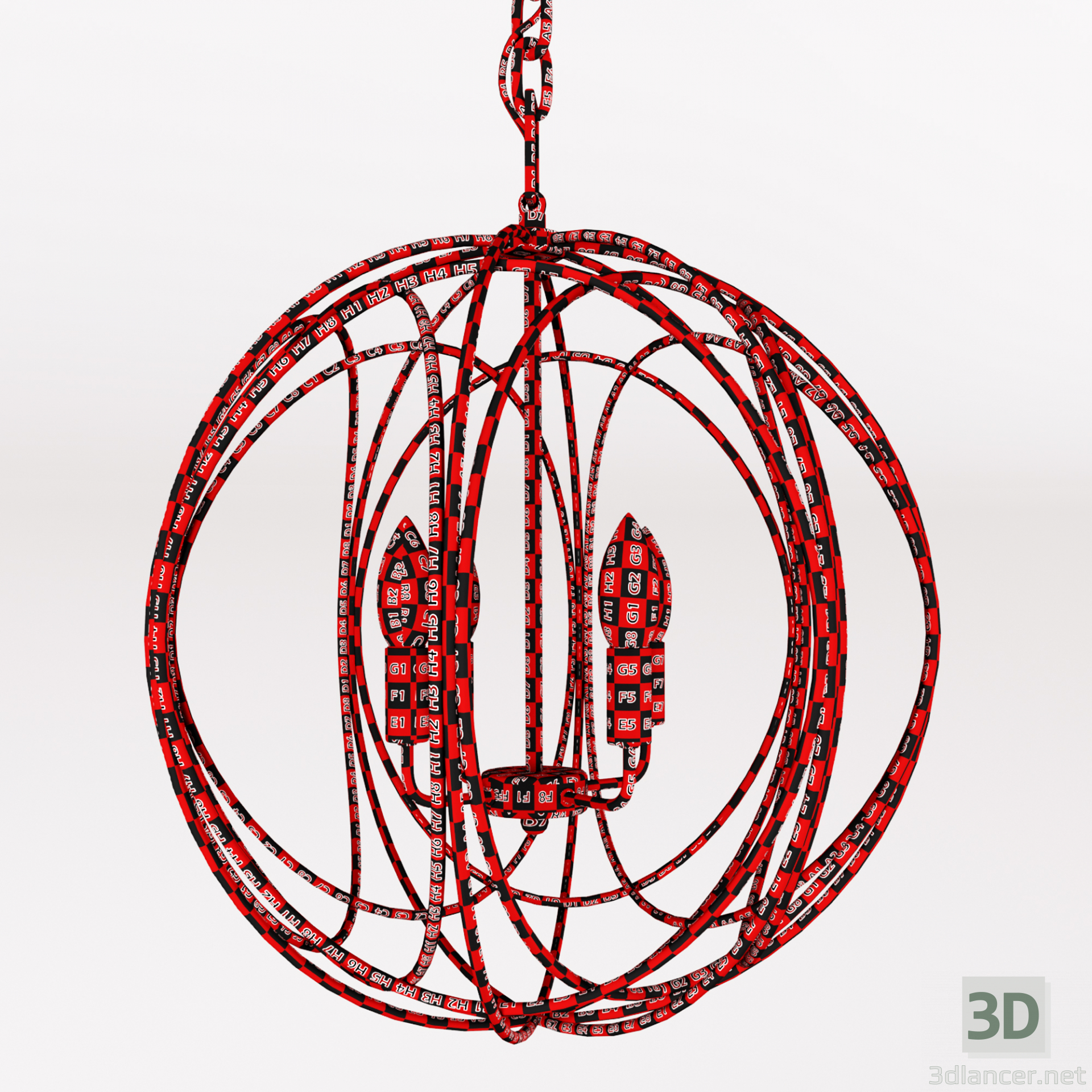 Jaula de la lámpara del cenador 3D modelo Compro - render