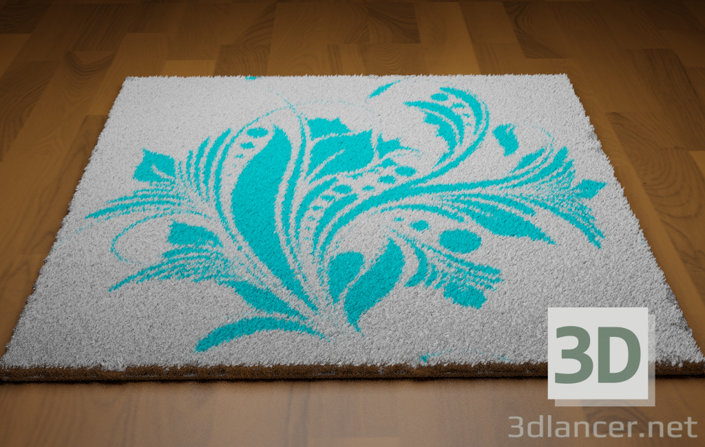 3d Rug / carpet with a pattern model buy - render
