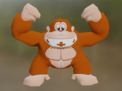 Donkey Kong Classic in stile Nintendo 64 Low-poly