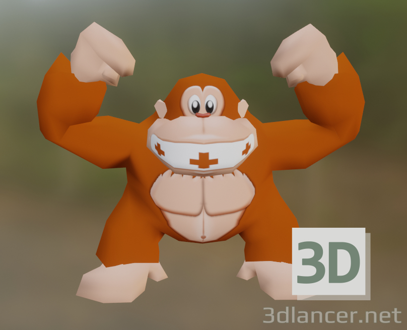 Donkey Kong Classic im Nintendo 64-Stil Low-Poly 3D-Modell kaufen - Rendern