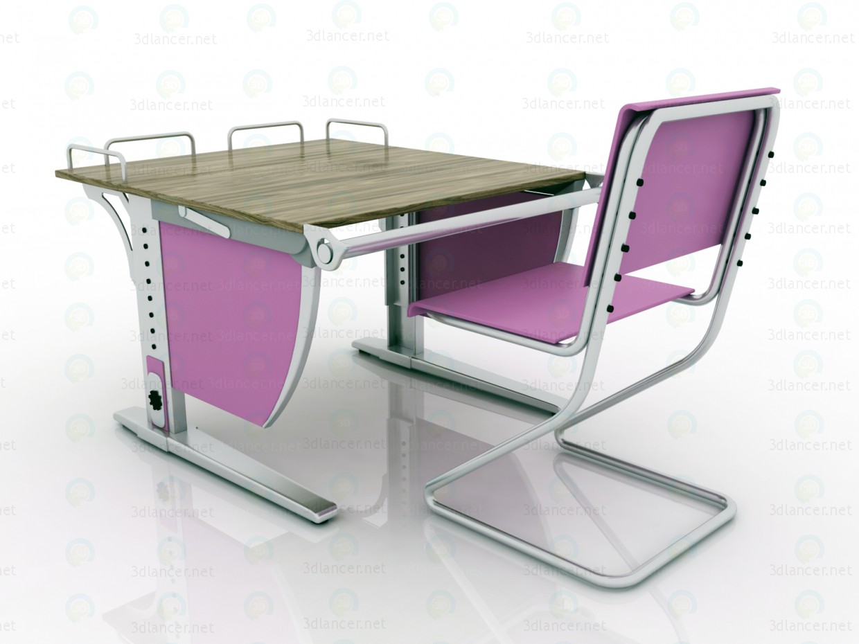 modèle 3D de LIBAO LB-D05 "Grandir" bureau et "grandir" chaise acheter - rendu