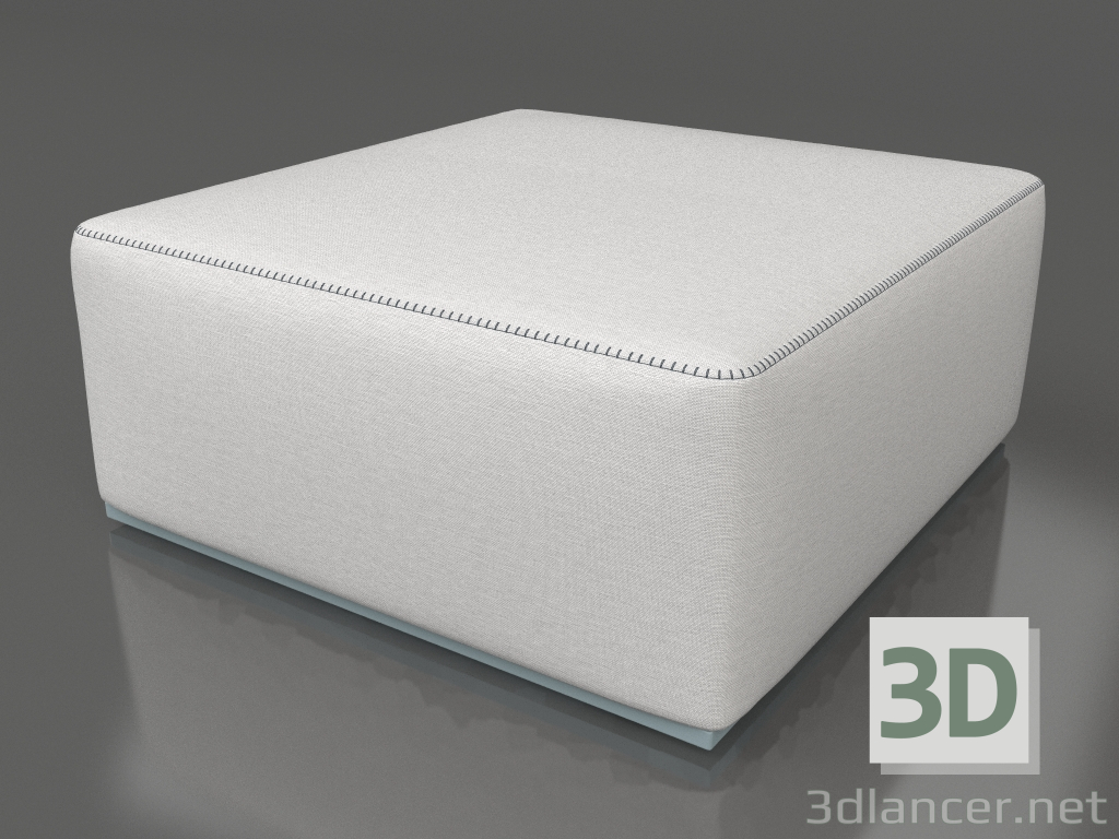 modèle 3D Module canapé, pouf (Bleu gris) - preview